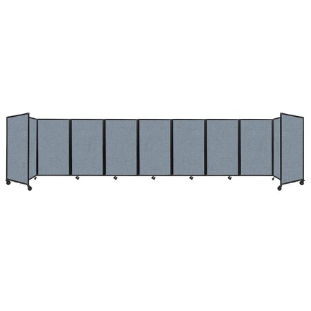 Versare Room Divider 360 Folding Portable Partition 25' x 5' Powder Blue Fabric 1160904